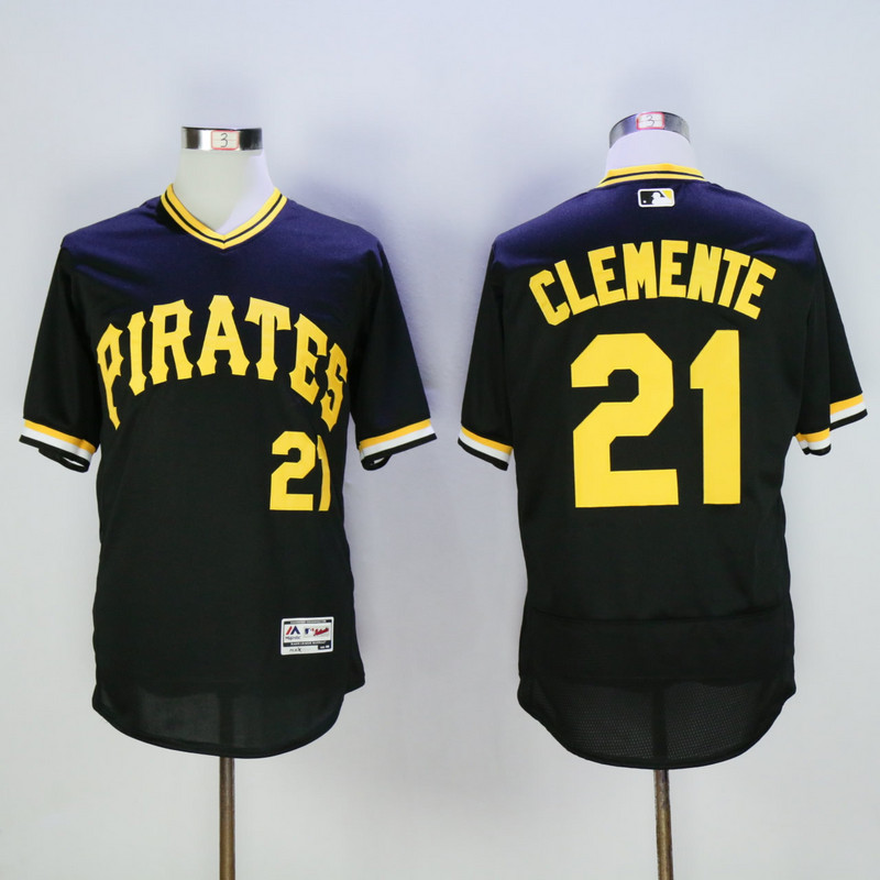 Men Pittsburgh Pirates #21 Clemente Black Elite MLB Jerseys